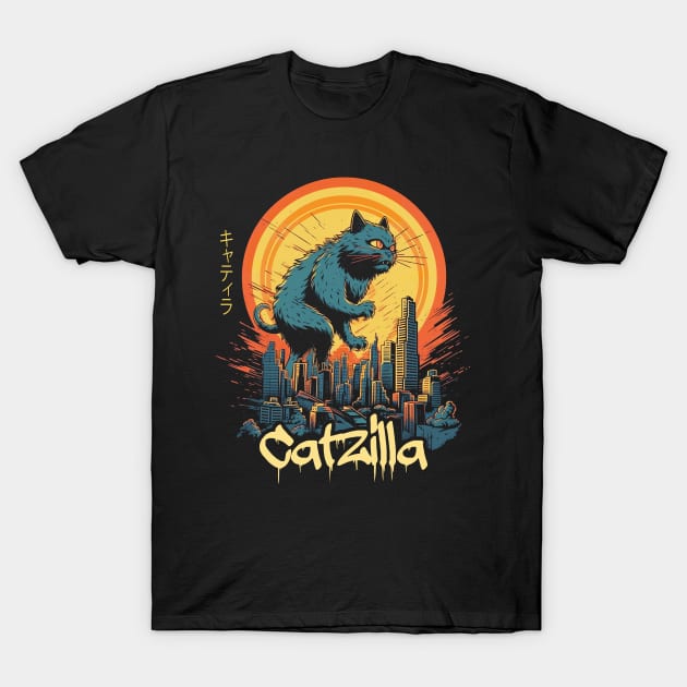 Kaiju Cat Monster - Catzilla T-Shirt by Tshirt Samurai